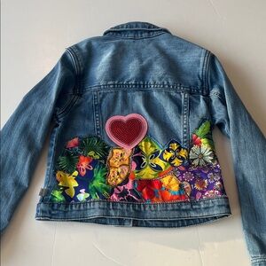 Kids Denim Jacket with Colorful Patchwork